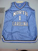 light blue basketball jersey with "North Carolina" and the number "1" on the front
